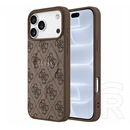 CG Mobile iPhone 18 Pro Max guess embossed 4g ring classic logo szilikon védő (ütésálló, bőr hatású, magsafe) sötétbarna