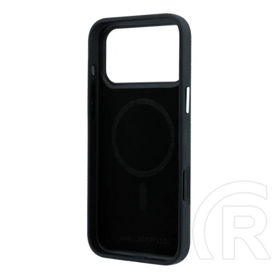 CG Mobile iPhone 18 Pro Max karl lagerfeld grained elongated logo szilikon védő (ütésálló, bőr hatású, magsafe) fekete
