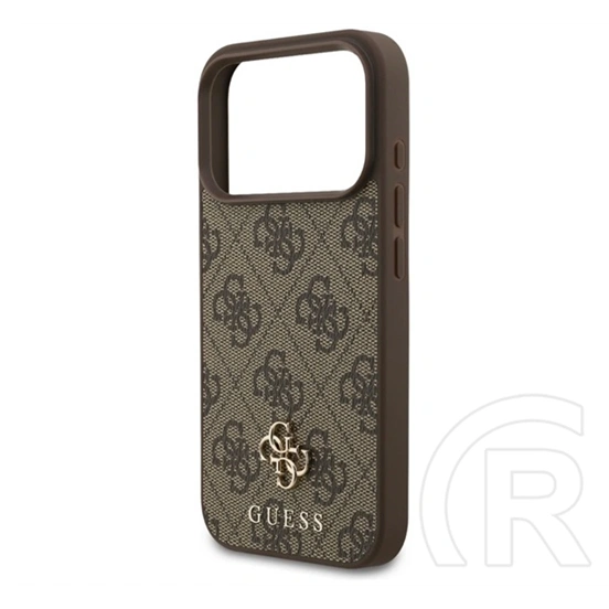 CG Mobile iPhone 18 Pro guess 4g small classic logo magsafe szilikon védő (ütésálló, bőr hatású, magsafe) sötétbarna