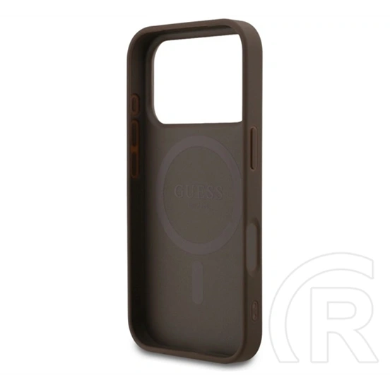 CG Mobile iPhone 18 Pro guess 4g small classic logo magsafe szilikon védő (ütésálló, bőr hatású, magsafe) sötétbarna