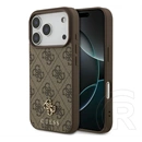 CG Mobile iPhone 18 Pro guess 4g small classic logo magsafe szilikon védő (ütésálló, bőr hatású, magsafe) sötétbarna