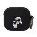 CG Mobile karl lagerfeld 3d logo nft karl and choupette szilikon tok (karabíner) fekete Apple airpods 3