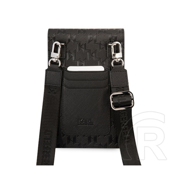 CG Mobile karl lagerfeld saffiano monogram kézitáska álló (univerzális, bőr hatású, vállpánt) fekete