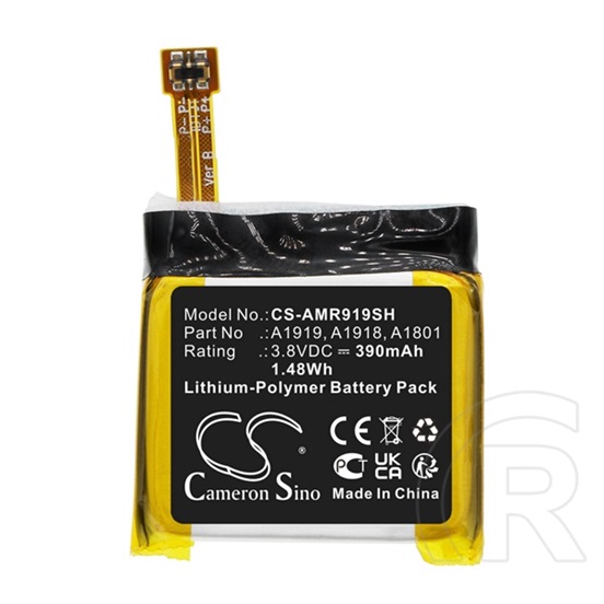Cameron Sino Amazfit T-Rex li-polymer akku (3,8v/390mah, Amazfit a1801 kompatibilis) fekete