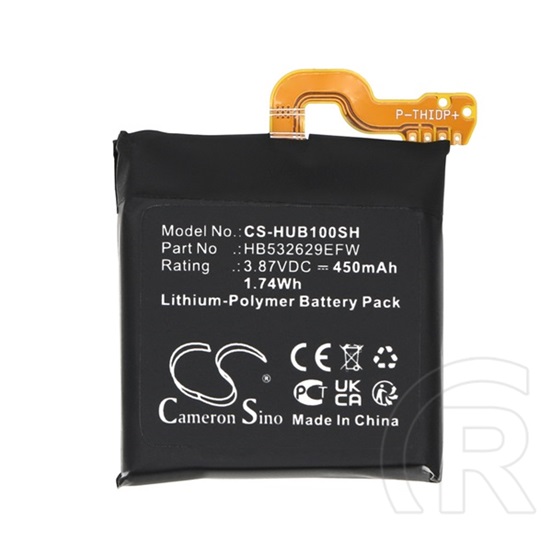 Cameron Sino Huawei Watch GT Runner 46mm  li-polymer akku (3.87v / 450mah, huawei hb532629efw kompatibilis) fekete