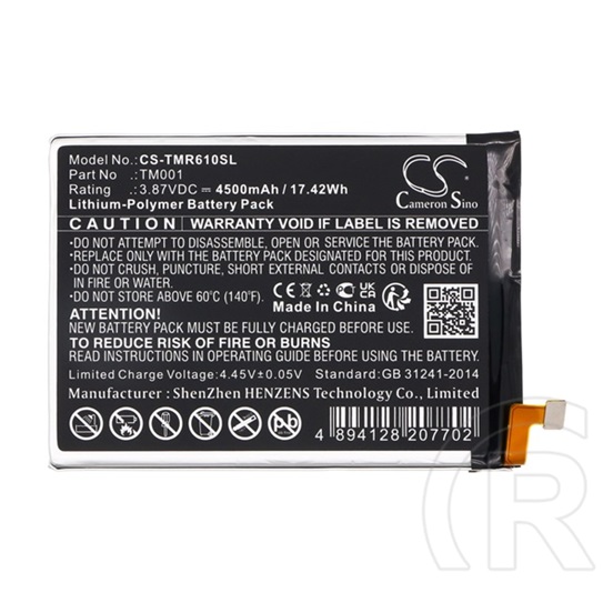 Cameron Sino T Phone Pro 5G (2022) li-polymer akku (3.87v / 4500mah, t-mobile tm001 kompatibilis) fekete
