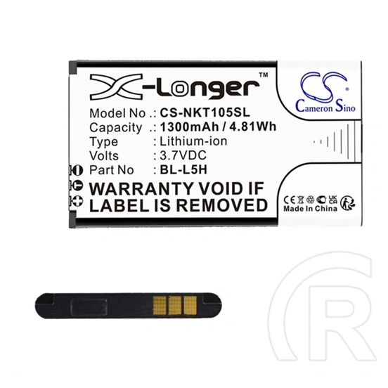 Cameron Sino akku 1300mah li-ion (3,7V, Nokia BL-L5H kompatibilis, fekete)