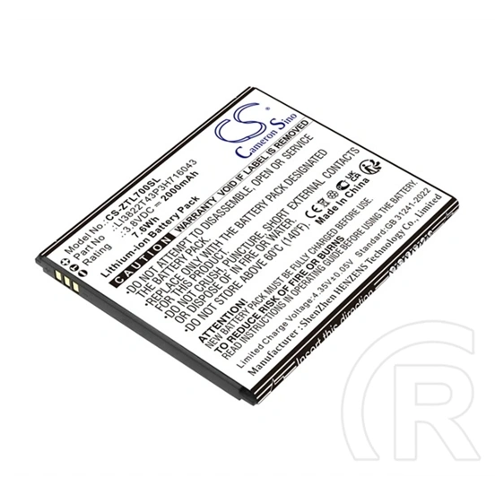 Cameron Sino akku 2000mah li-ion (3,8V, ZTE LI3822T43P3H716043 kompatibilis, fekete)