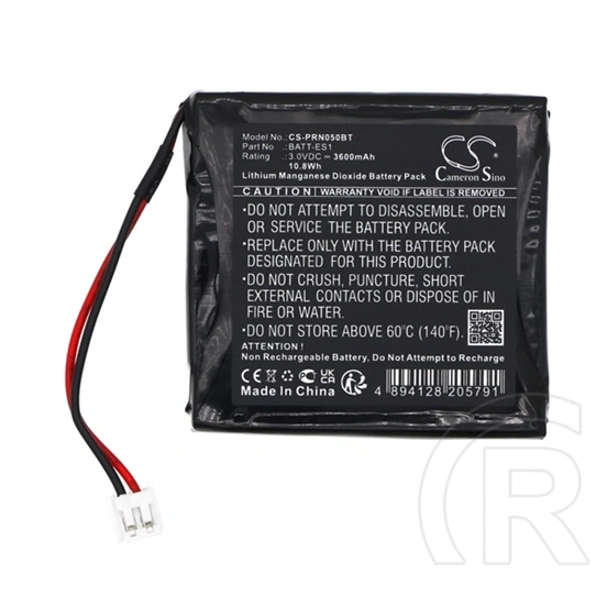 Cameron Sino akku 3600mAh Li-MnO2 (3,0V, Hikvision BATT-ES1 kompatibilis, riasztó, fekete)