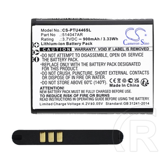 Cameron Sino li-ion akku (3,7v/900mah, panasonic 514047ar kompatibilis) fekete