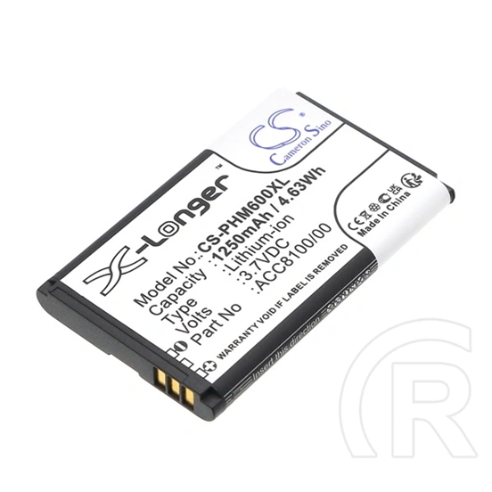 Cameron Sino li-ion akku (3.7v / 1250mah, philips acc8100 kompatibilis) fekete