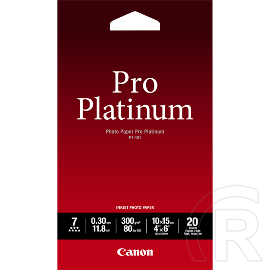 Canon PT-101 Photo Paper Pro Platinum fotópapír A6 (10x15, 300 g, 20 lap, fényes)