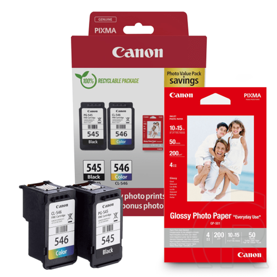 Canon patron PG545 + CL546 Multipack + Photo Paper Value Pack 50db