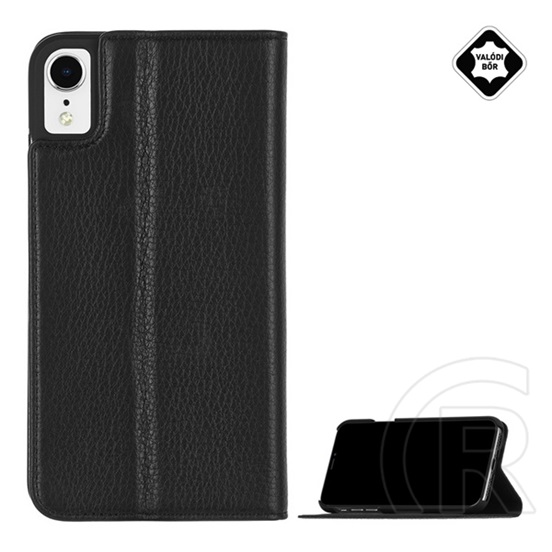 Case-mate BARELY THERE FOLIO Apple iPhone XR 6.1 tok álló, valódi bőr (Flip, oldalra nyíló, bankkártya tartó) fekete