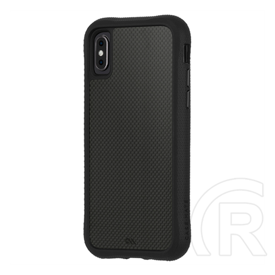 Case-mate CARBON FIBRE Apple iPhone XS Max 6.5 szilikon védő  (közepesen ütésálló, valódi szénszálás hátlap) fekete