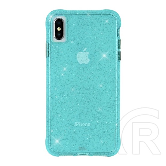 Case-mate SHEER Apple iPhone XS Max 6.5 szilikon védő (közepesen ütésálló, légpárnás keret, csillámporos) világoskék