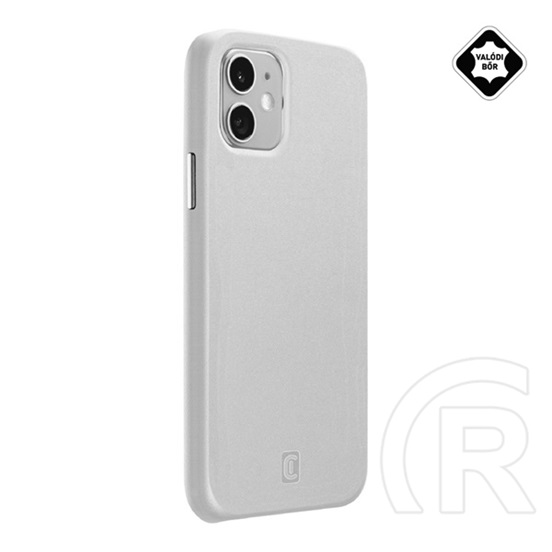 Cellularline ELITE Apple iPhone 12 mini műanyag telefonvédő (mikrofiber belső, valódi bőr hátlap) fehér