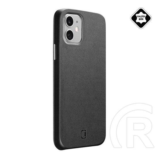 Cellularline ELITE Apple iPhone 12 mini műanyag telefonvédő (mikrofiber belső, valódi bőr hátlap) fekete