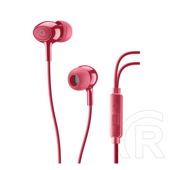 Cellularline acoustic fülhallgató sztereo (3.5mm jack, mikrofon, felvevő gomb) piros