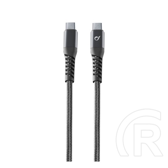 Cellularline USB adat- és töltőkábel (C dugó / C dugó, 1,2 m, kevlár borítás, fekete)