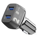 Cellularline autós töltő 2 usb aljzat (9v / 2000 ma, 36w, adaptív gyorstöltés támogatás) fekete