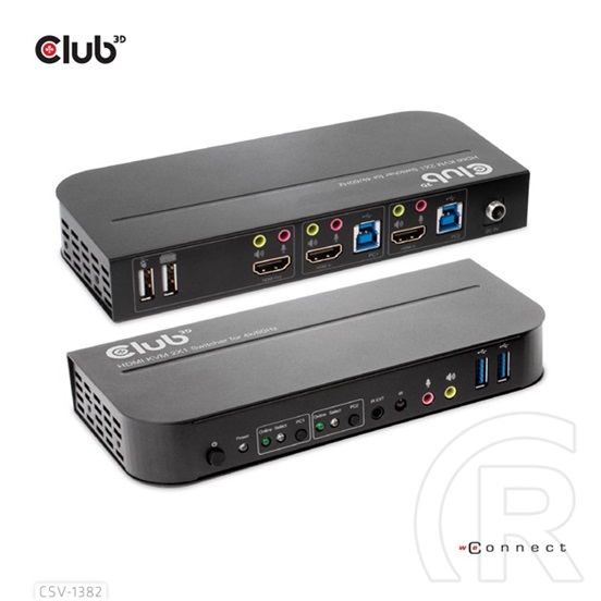 Club3D 2x1 KVM switch CSV-1382, HDMI + USB, 4k@60Hz