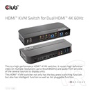 Club3D 2x1 KVM switch CSV-1382, HDMI + USB, 4k@60Hz