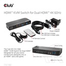 Club3D 2x1 KVM switch CSV-1382, HDMI + USB, 4k@60Hz