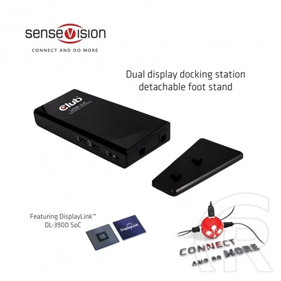 Club3D CSV-3242HD USB Gen1 dupla kijelzős dokkoló (HDMI, DVI-I, 4×USB2.0, 2×USB Gen1 Type-A, USB Type-B bemenet, RJ45 Gi