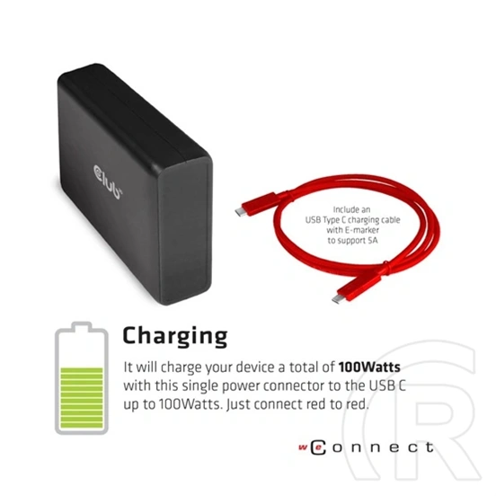 Club3D USB Type-C dokkoló (3× USB-C 3.2 Gen1, 4× USB-A, HDMI, DisplayPort, VGA, microSD/SD, Gigabit LAN, 3,5 mm jack, PD
