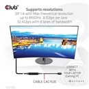 Club 3D Kábel  (3.2 USB-C Gen 2 to 3.2 USB-C Gen 2, 60W PD, 8K60Hz, M/M, 5m)