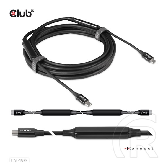 Club 3D Kábel  (3.2 USB-C Gen 2 to 3.2 USB-C Gen 2, 60W PD, 8K60Hz, M/M, 5m)