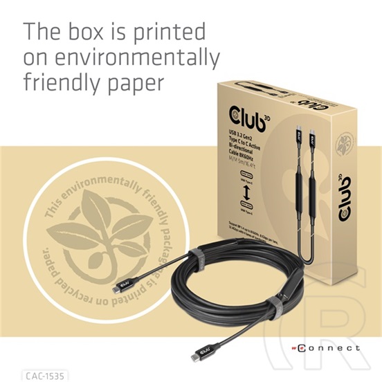 Club 3D Kábel  (3.2 USB-C Gen 2 to 3.2 USB-C Gen 2, 60W PD, 8K60Hz, M/M, 5m)