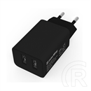 ColorWay AC USB töltő CW-CHS015-BK (2x USB, Auto-ID, 5V/2,1A max, 10W, fekete)