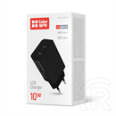 ColorWay AC USB töltő CW-CHS015-BK (2x USB, Auto-ID, 5V/2,1A max, 10W, fekete)