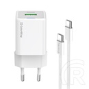 ColorWay AC töltő GaN Mini 30W (Type-C PD + USB A, PD 3.0, PPS, QC4.0, Type-C kábel, CW-CHS053PDC-WT, fehér)