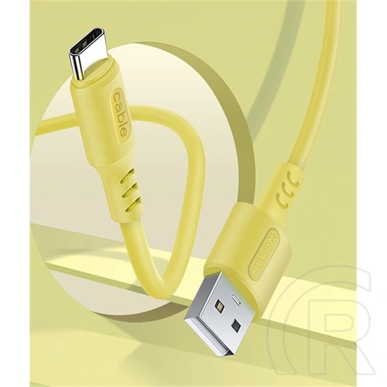 ColorWay CW-CBUC043-Y USB–Type-C töltő- és adatkábel (1 m, 2,4 A, sárga)