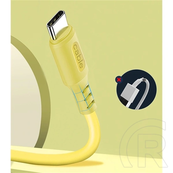 ColorWay CW-CBUC043-Y USB–Type-C töltő- és adatkábel (1 m, 2,4 A, sárga)