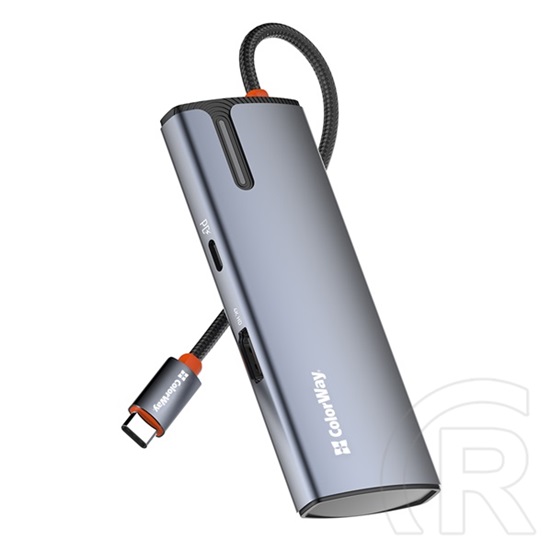 ColorWay CW-HUB01 USB-C 5 az 1-ben dokkoló (HDMI 4K 30Hz, USB-C PD 100W, 3x USB A 3.0, sötétszürke)
