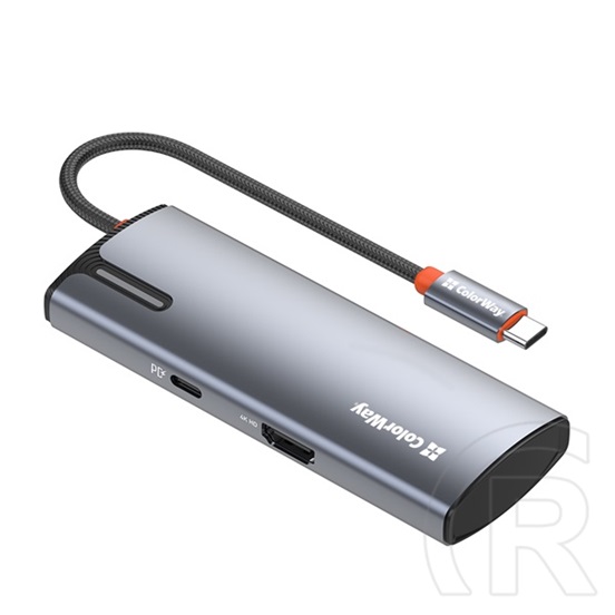 ColorWay CW-HUB01 USB-C 5 az 1-ben dokkoló (HDMI 4K 30Hz, USB-C PD 100W, 3x USB A 3.0, sötétszürke)