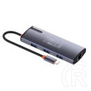 ColorWay CW-HUB03 USB-C dokkoló 6 az 1-ben (USB-C PD 100W, 3x USB 3.0, 1x USB 2.0, RJ45 Gigabit, sötétszürke)