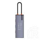 ColorWay CW-HUB03 USB-C dokkoló 6 az 1-ben (USB-C PD 100W, 3x USB 3.0, 1x USB 2.0, RJ45 Gigabit, sötétszürke)