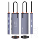 ColorWay CW-HUB03 USB-C dokkoló 6 az 1-ben (USB-C PD 100W, 3x USB 3.0, 1x USB 2.0, RJ45 Gigabit, sötétszürke)