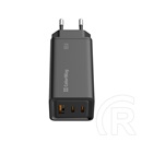 ColorWay GaN3 Pro Power Delivery töltő (65W, USB-A + 2× USB Type-C, PD 3.0, fekete)