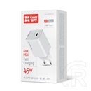 ColorWay GaN Mini AC töltő (45W, PD, PPS, 1x USB-C, fehér)