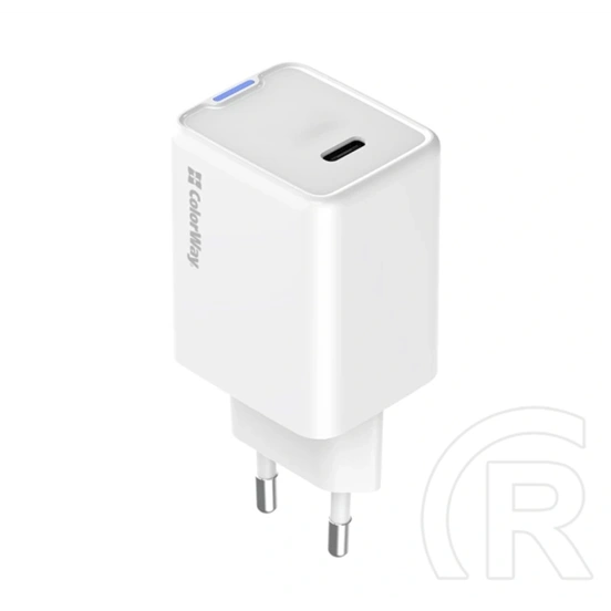 ColorWay GaN Mini AC töltő (45W, PD, PPS, 1x USB-C, fehér)