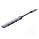 ColorWay USB-C elosztó CW-HUB04 (1x USB A 3.0, 3x USB A 2.0, USB-C bemenet, 0,12 m kábel, sötétszürke)