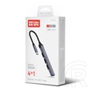 ColorWay USB-C elosztó CW-HUB04 (1x USB A 3.0, 3x USB A 2.0, USB-C bemenet, 0,12 m kábel, sötétszürke)