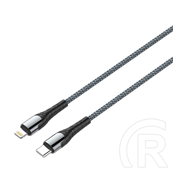 ColorWay USB adat- és töltőkábel (C dugó / Lightning, PD 30W, 1 m, szürke)
