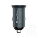 ColorWay autós töltő CW-CHA028PD-GR (1x USB-C PD 20W, 3A, bemenet 12-24V, szürke)